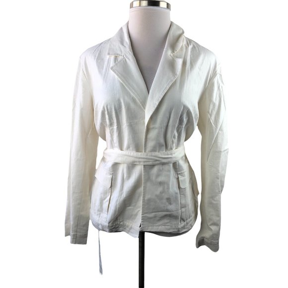 Lane Bryant Stretch Linen Tie Belt Jacket Plus Size - Picture 2 of 5